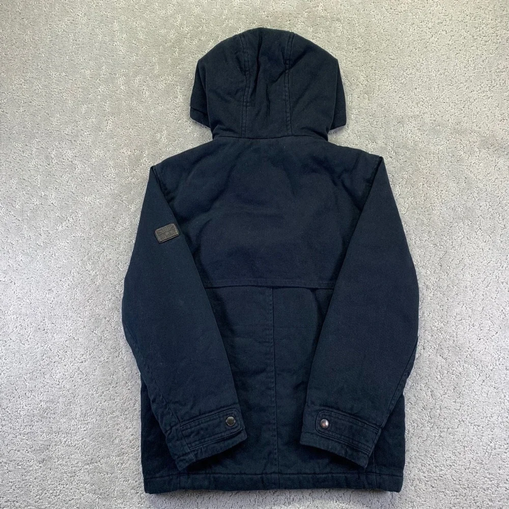 Ben‎ Sherman Kids Jacket Size 8 Black Hooded Utility Field Pockets Quilt Lined